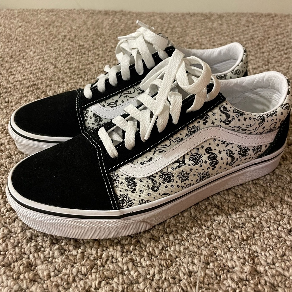 Vans Old Skool Tattoo Skate Shoe Size 7